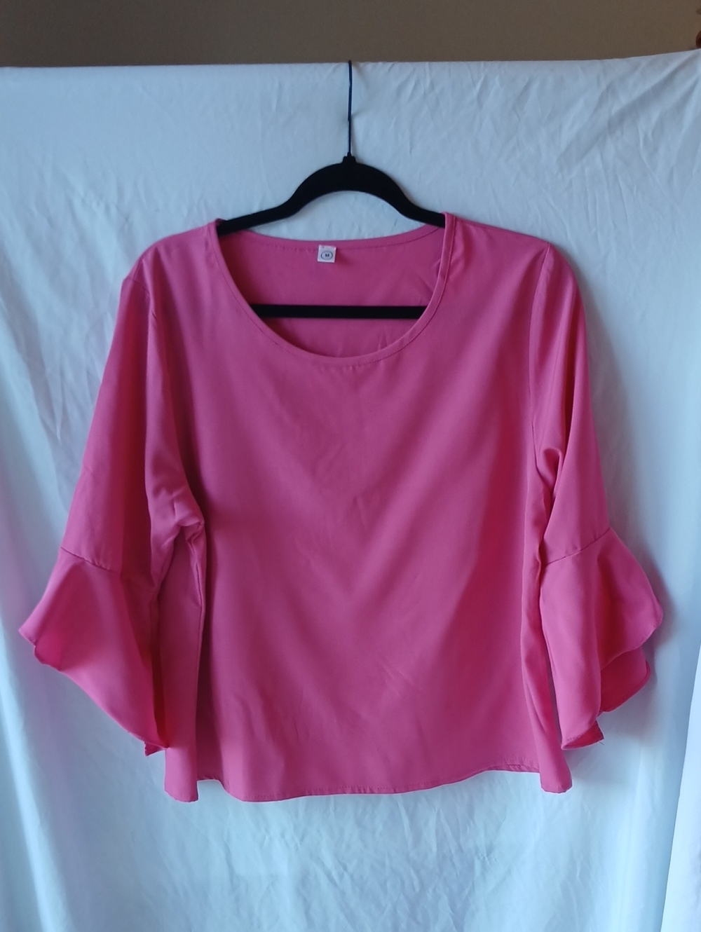 Source Unknown Pink Ruffle Sleeve Blouse